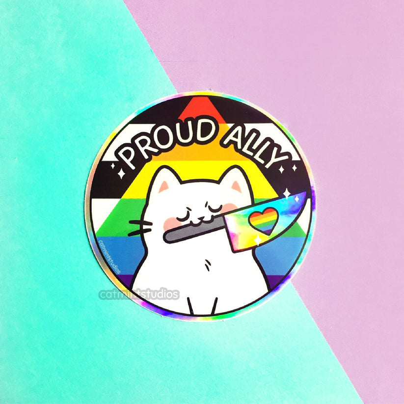 Proud Ally holographic sticker