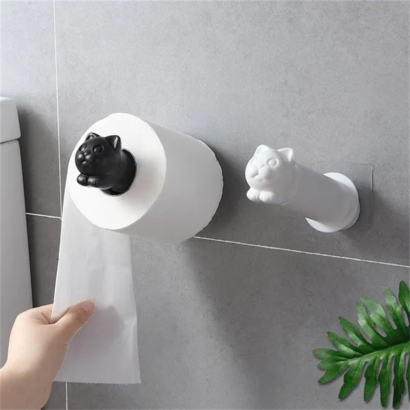 Cat toilet paper holder