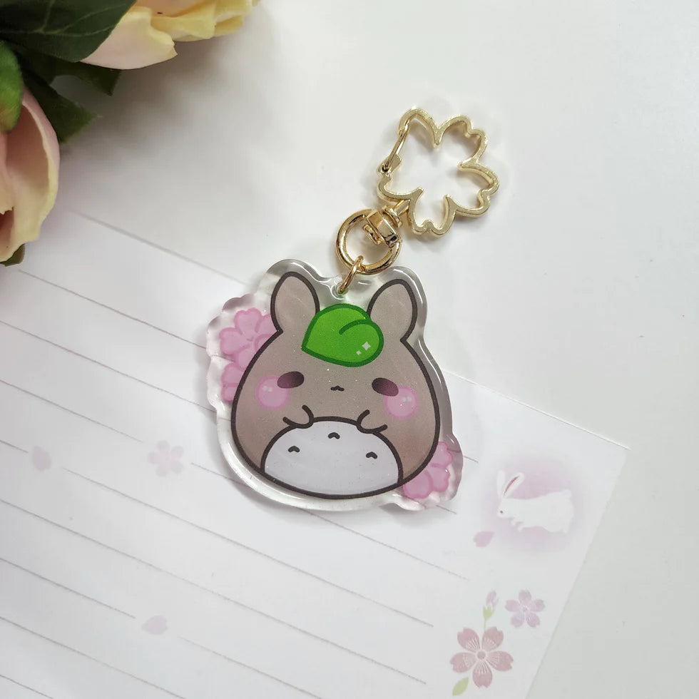 Totoro glitter keychain