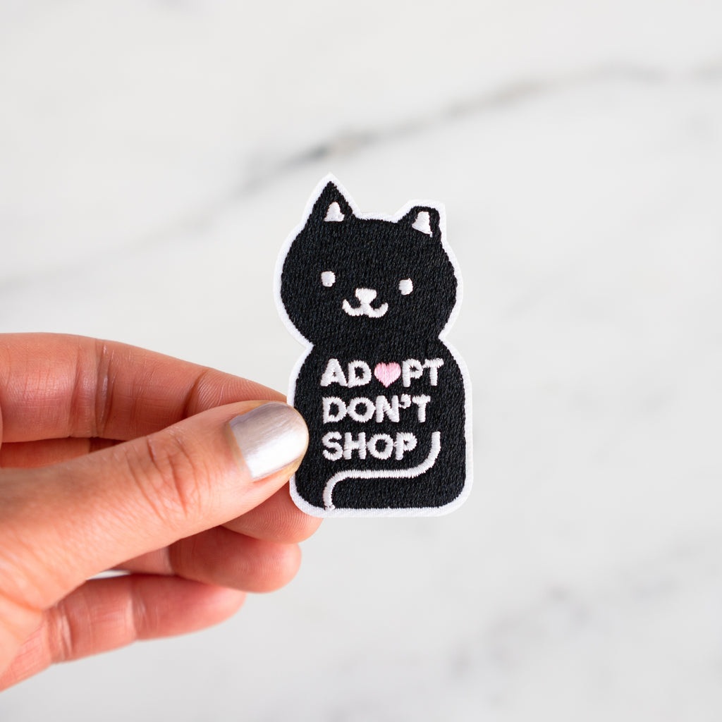 Adopt Don't Shop Tipped Ear Embroidered Patch