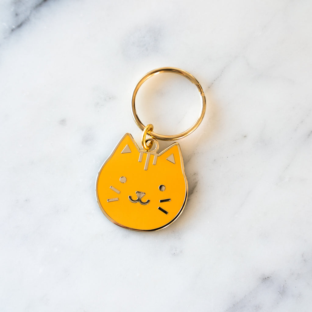 Cat face keychain