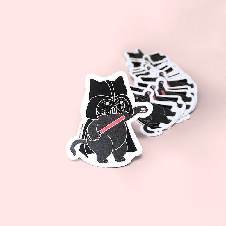 Cat Vader vinyl sticker
