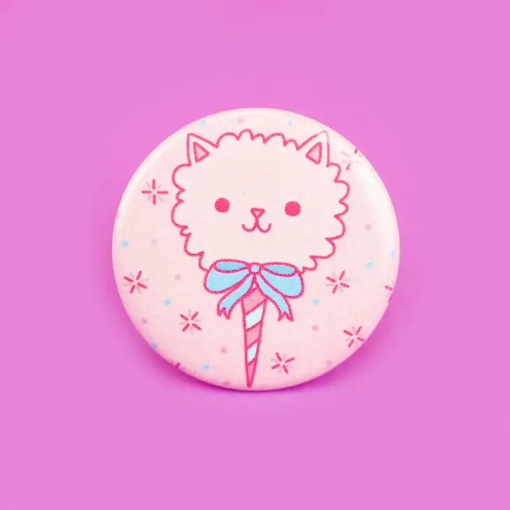 Cotton Candy Cat button