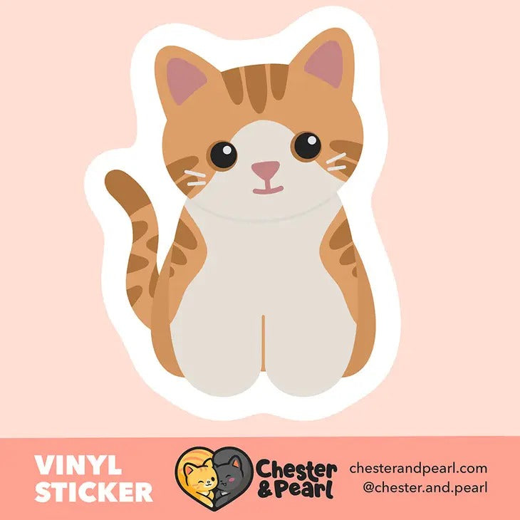 Orange and White Cat sticker