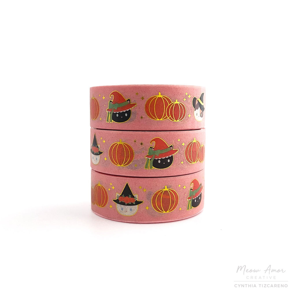 Witch Cats and Pumpkins washi tape