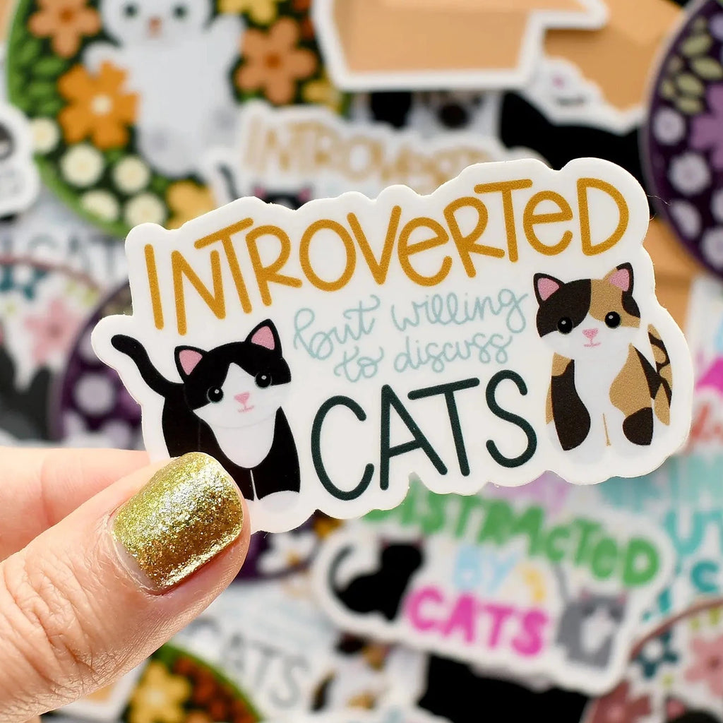 Introverted but Willing to Discuss Cats sticker