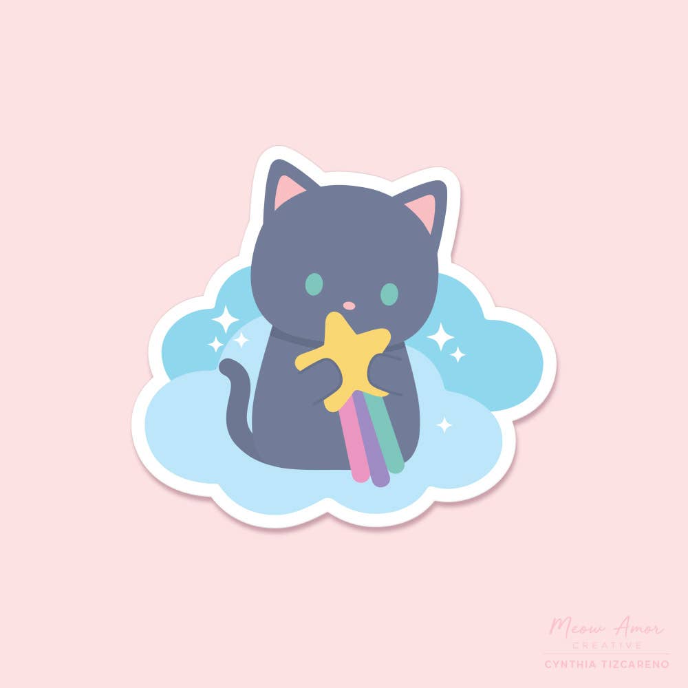Shooting Star Cat sticker