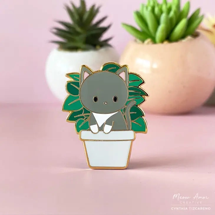 Plant Cats enamel pin