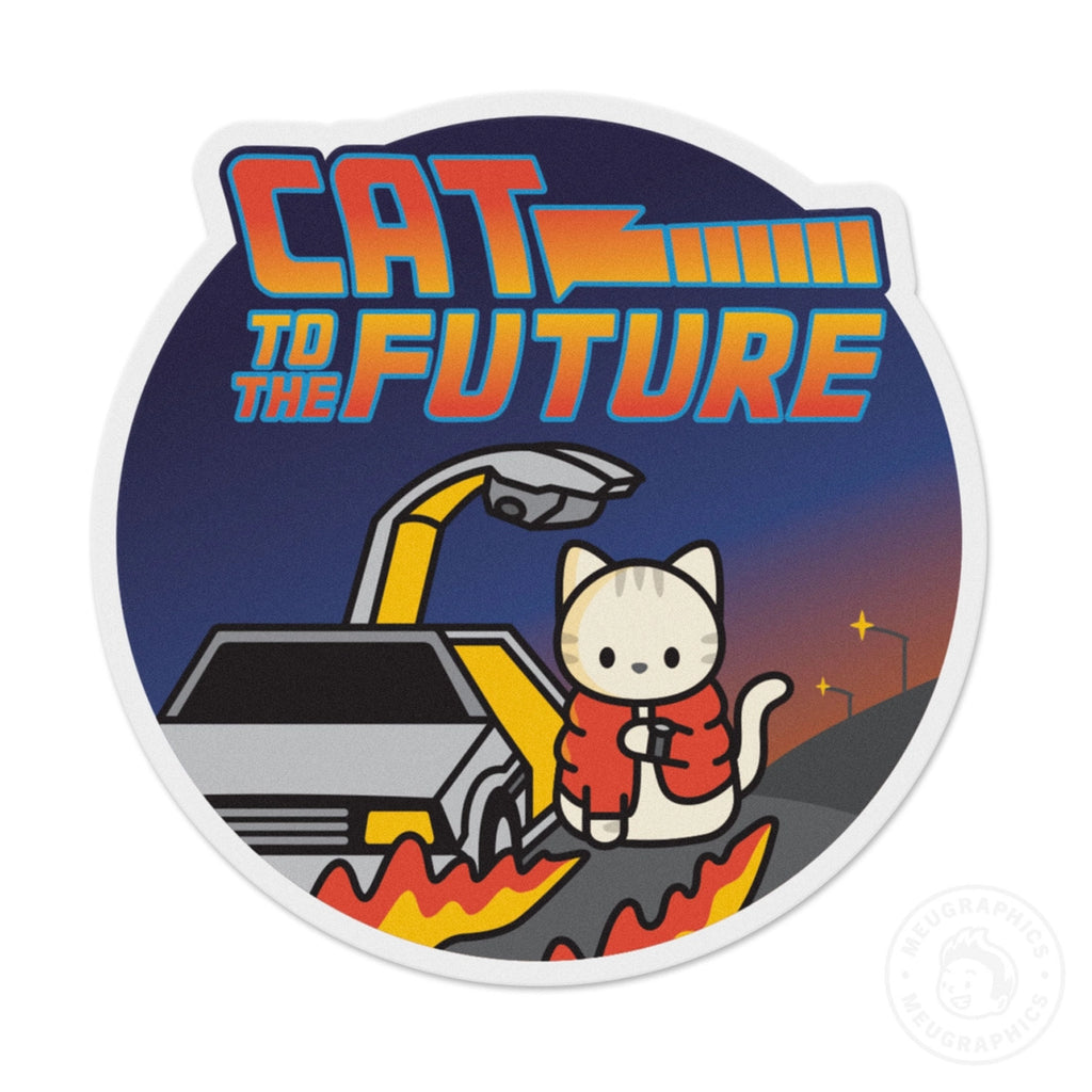 Cat to the Future sticker