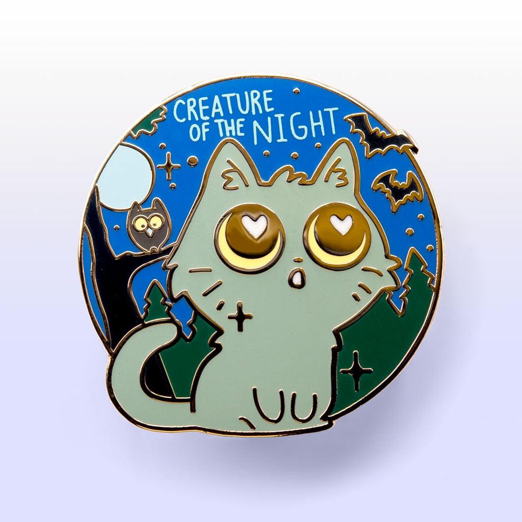 Flair Fighter Day and Night Cats Cute Hard Enamel Keychain
