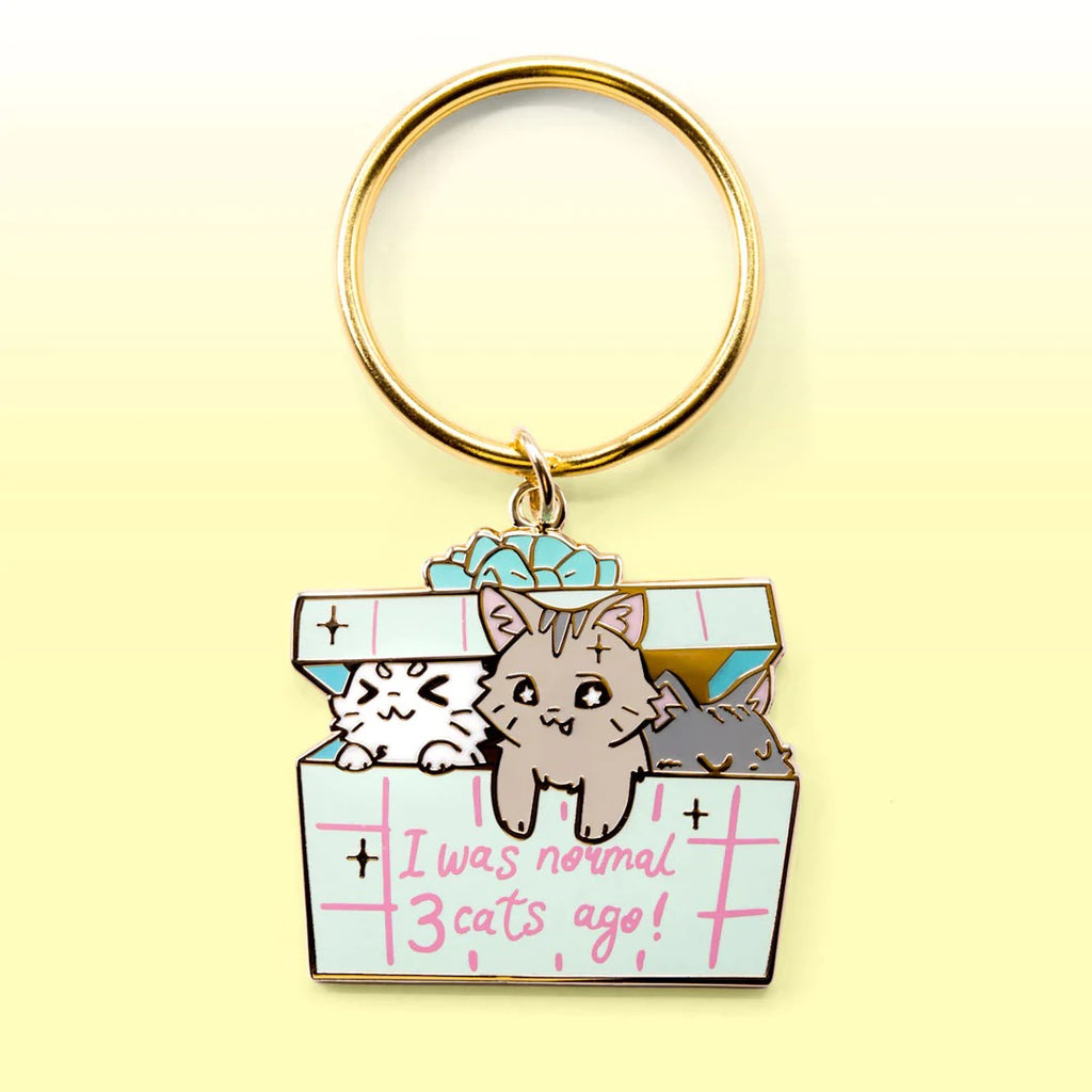 I Was Normal 3 Cats Ago keychain