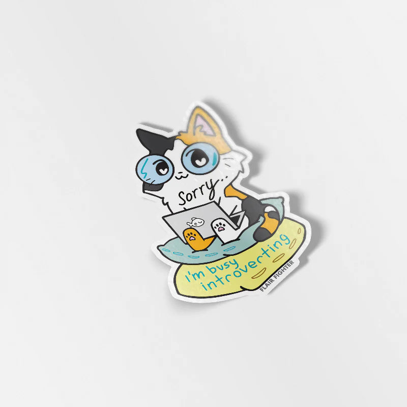Sorry I'm Busy Introverting vinyl sticker