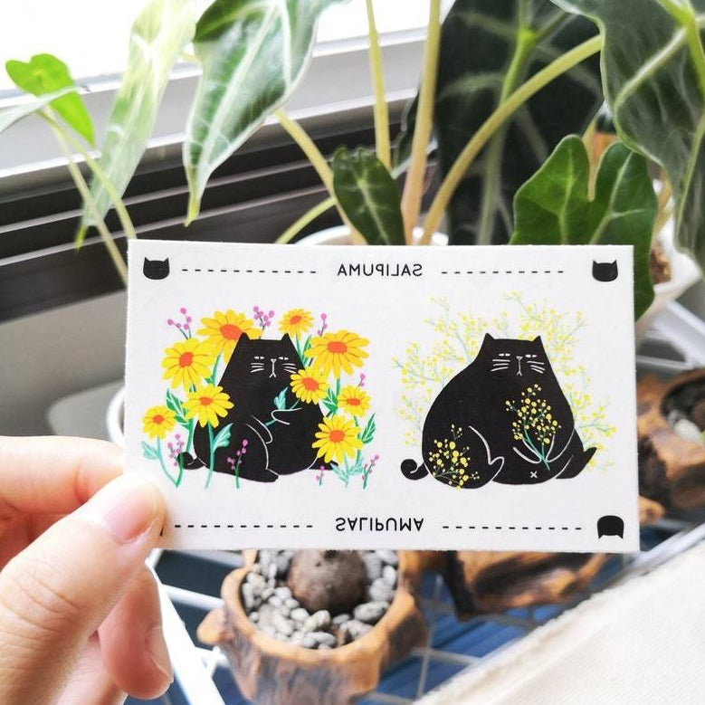 Cats and flowers temporary tattoos