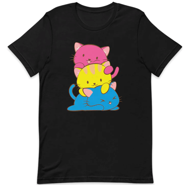 Pansexual Cat Pile t-shirt