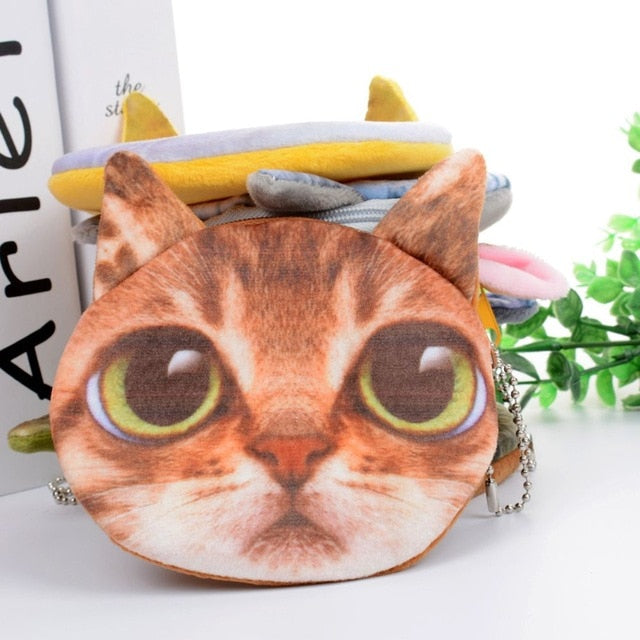 Cat face coin purse