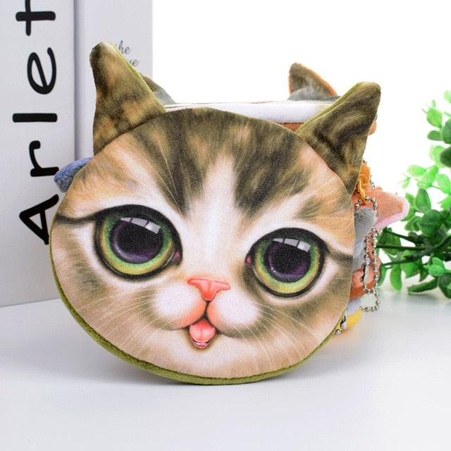 Cat face coin purse