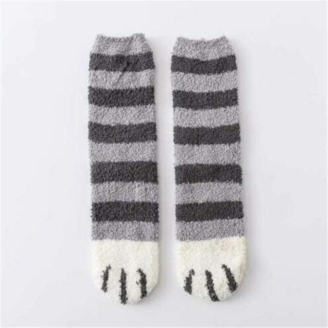 Fuzzy cat socks