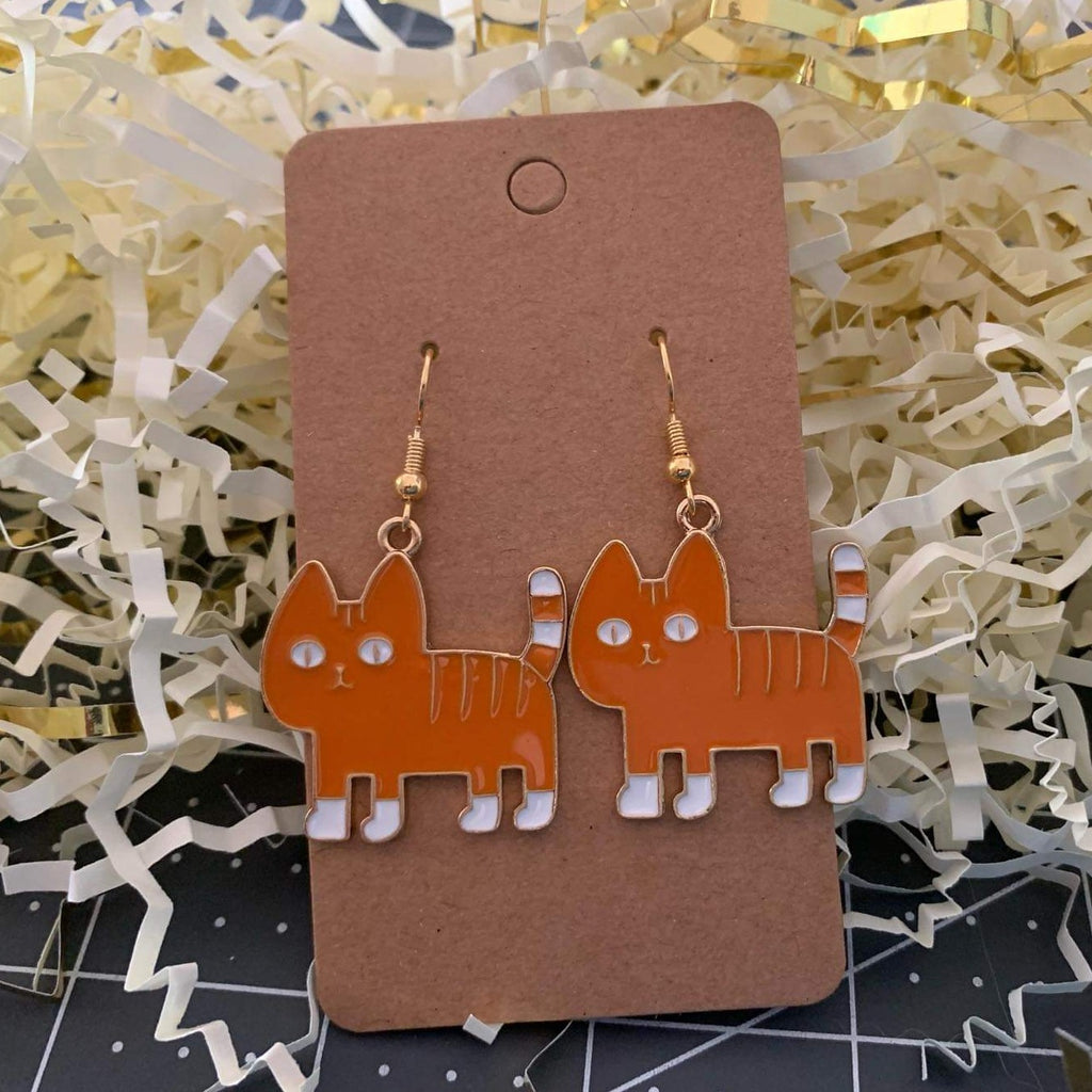 Orange Cat earrings