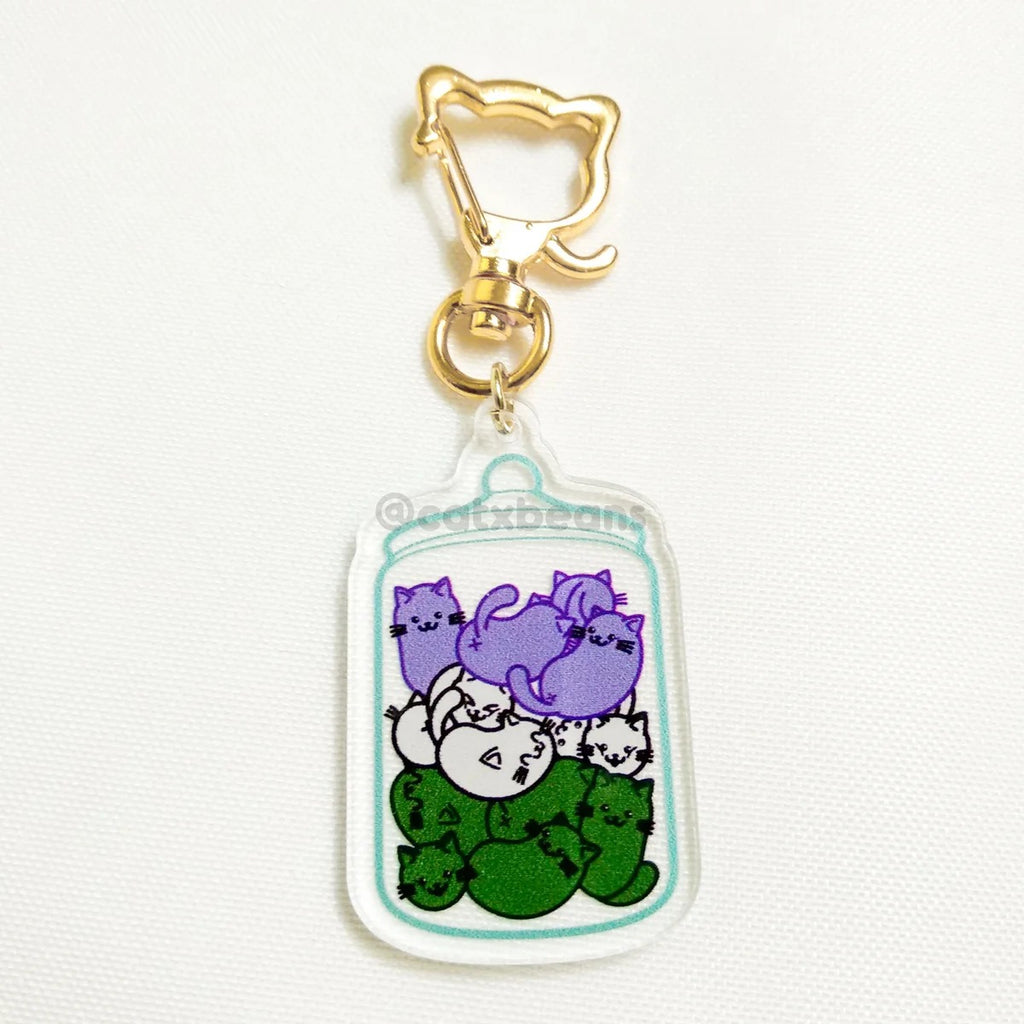 Genderqueer Pride Jelly Cat Beans keychain