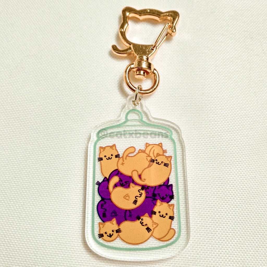 Intersex Pride Jelly Cat Beans keychain
