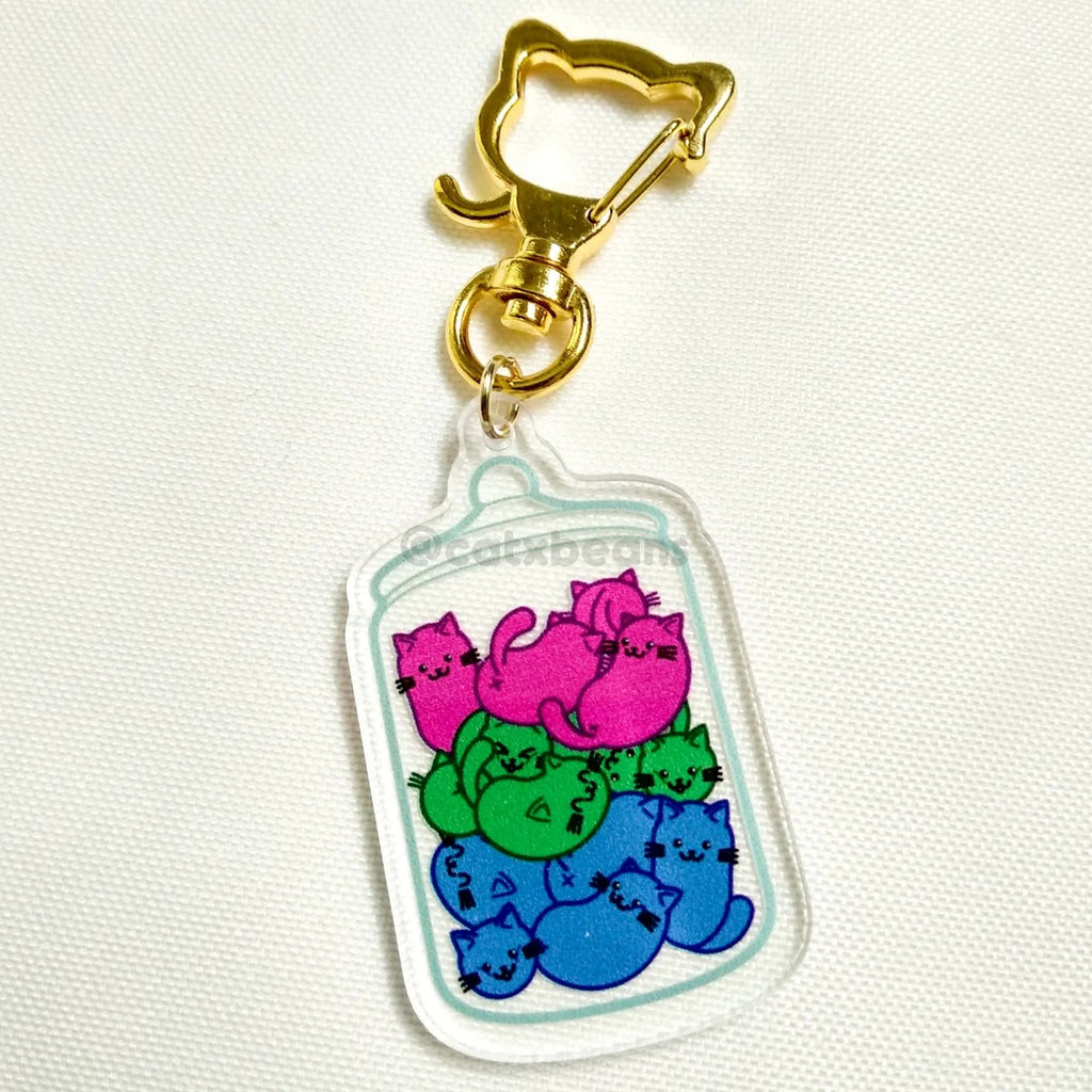 Polysexual Pride Jelly Cat Beans keychain