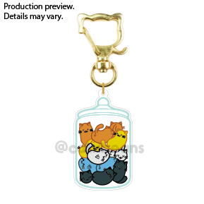 Aro Ace Jelly Cat Beans in Jar Pride Flag Acrylic Keychain