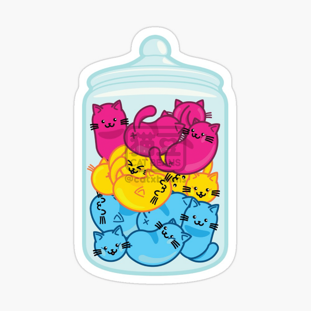 Pansexual Pride Jelly Cat Beans sticker
