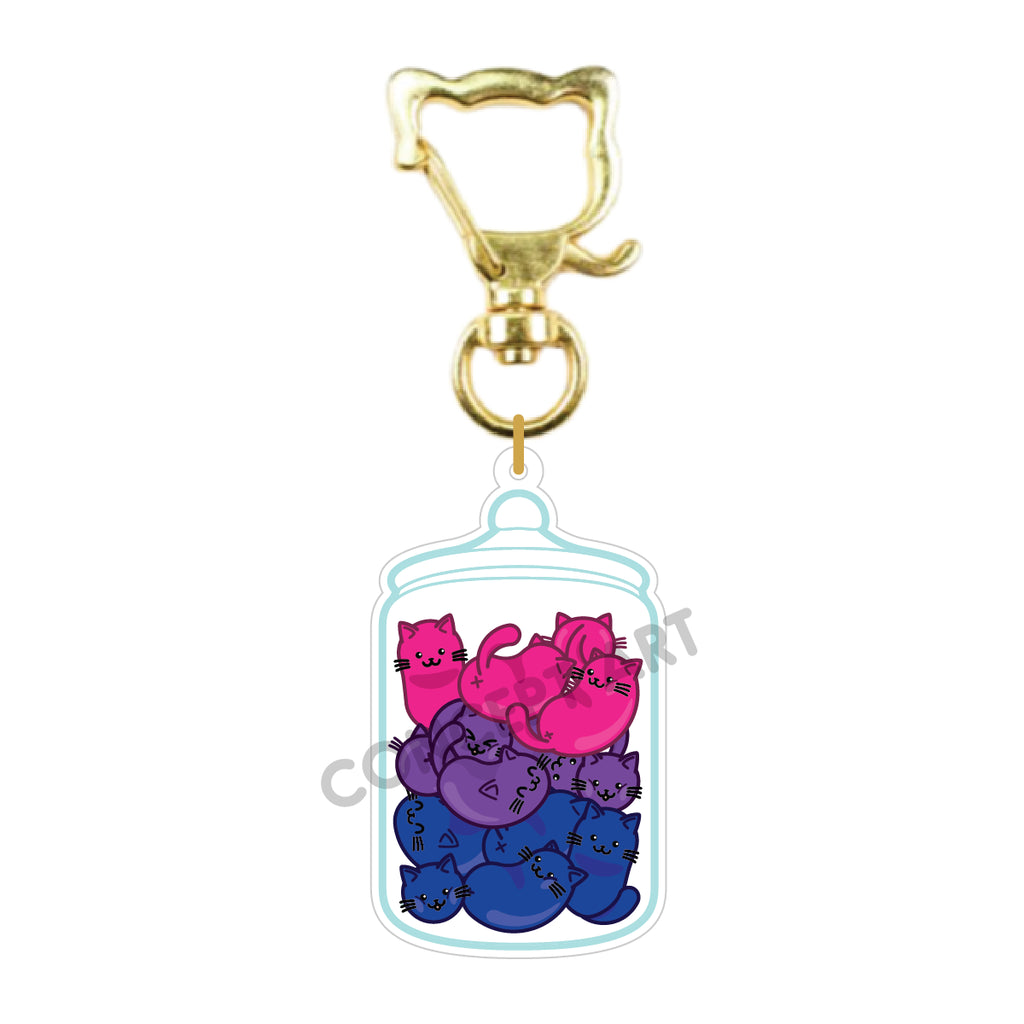 Bisexual Pride Jelly Cat Beans keychain