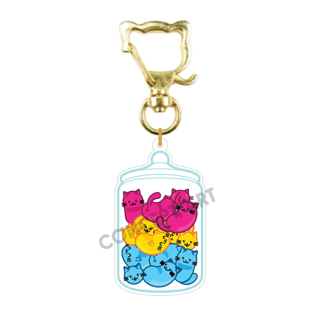 Pansexual Pride Jelly Cat Beans keychain