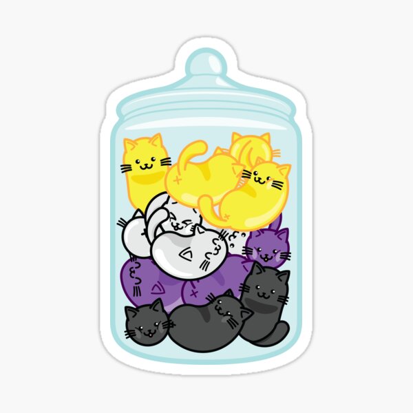 Non-Binary Pride Jelly Cat Beans magnet